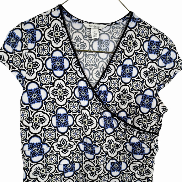 White House Black Market A-line Dress Wrap Style Size Medium - Picture 2 of 10